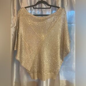 Gold Sequin Shawl Top